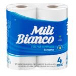 PAPEL HIGIÊNICO MILI BIANCO NEUTRO (64ROLOS) 16PCT C/ 04 ROLOS DE 30MTS
