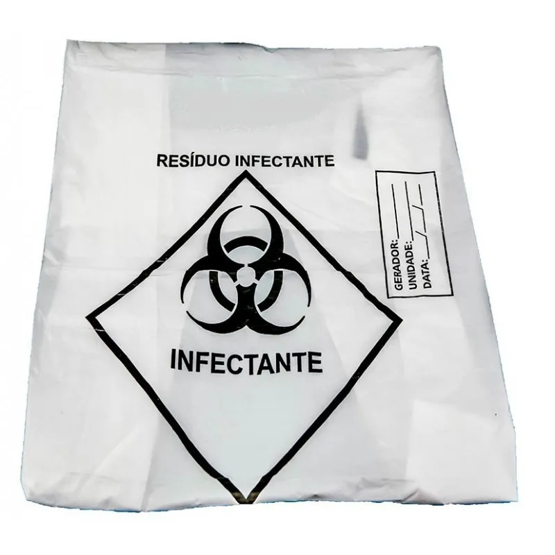 15308607605-saco-lixo-bco-infectante-6.webp SACO P/ LIXO HOSPITALAR - BRANCO 60L 4MIC C/ 100UN - Imagem 1