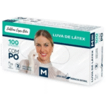 LUVA LATEX M C/PO CX C/100 UND