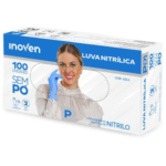 LUVA NITRILICA AZUL  P CX C/100 UND
